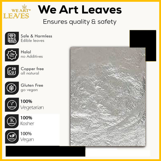 24k Edible Silver Leaf Sheets